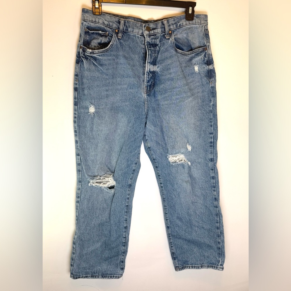 A.N.A. Distressed High Rise Straight Women's Jeans Plus Size Size 16